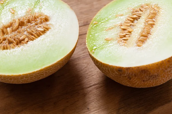 Closeup melon with pips — Stock Photo, Image