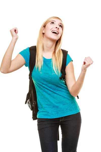 Chica celebrando el éxito — Foto de Stock