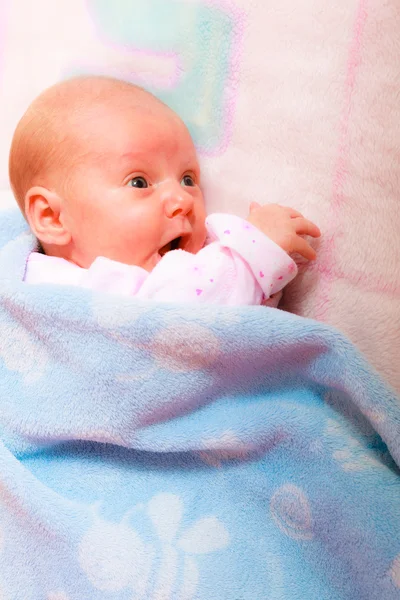 Little newborn baby girl lying — Stock Photo, Image