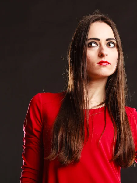 Mujer atractiva en rojo . — Foto de Stock