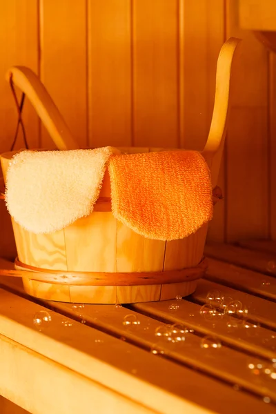 Fin saunası ve aksesuarları — Stok fotoğraf