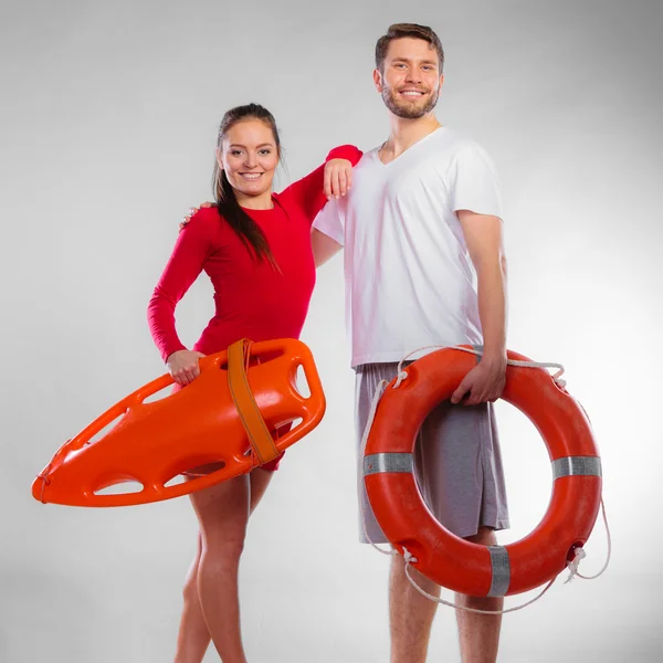 Lifeguards on duty with equipment — Stock Photo, Image