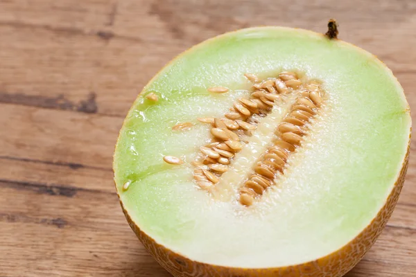 Closeup melon with pips — Stock Photo, Image