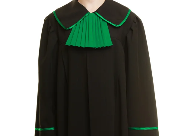Advokat bär svart grön klänning — Stockfoto
