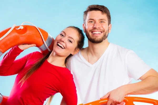 Lifeguards on duty with equipment — Stock Photo, Image