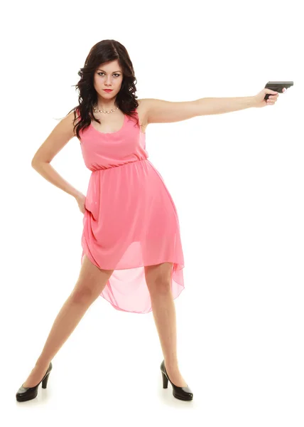 Full length sexy detective spy. Royalty Free Stock Photos