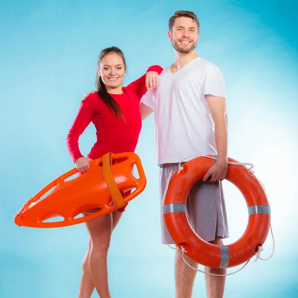 Lifeguards on duty with equipment — Stock Photo, Image