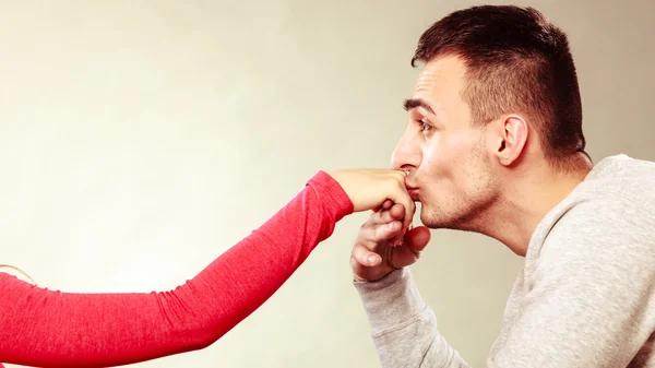 Man  kissing hand. — Stock Photo, Image