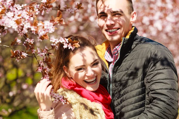 Couple in love walking in park — Stock Photo, Image