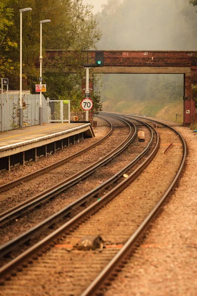 Rail road railway tracks. — Stock Photo, Image