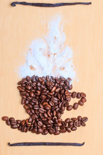 Koffiebeker gemaakt van geroosterde bonen — Stockfoto