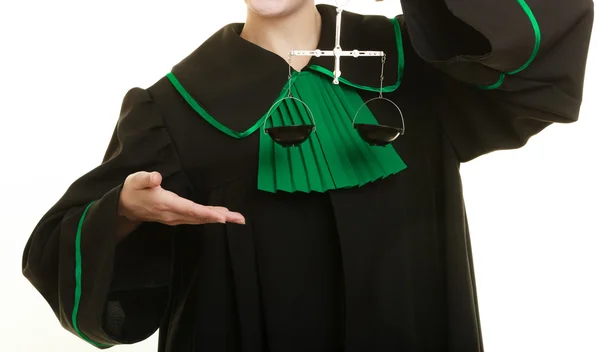 Lawyer holding scales — Stock Photo, Image