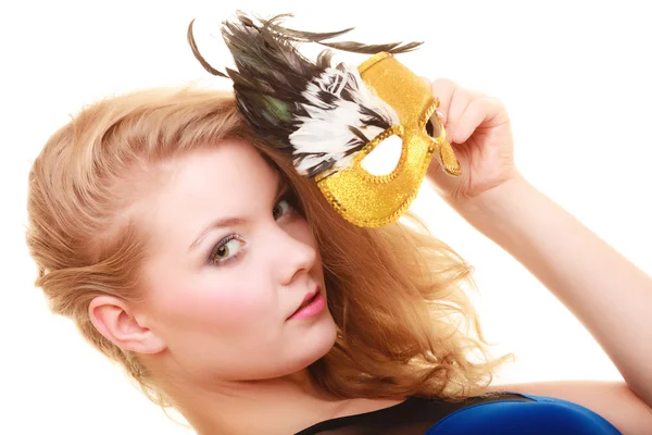 Masquerade. Beautiful girl in carnival mask Royalty Free Stock Images
