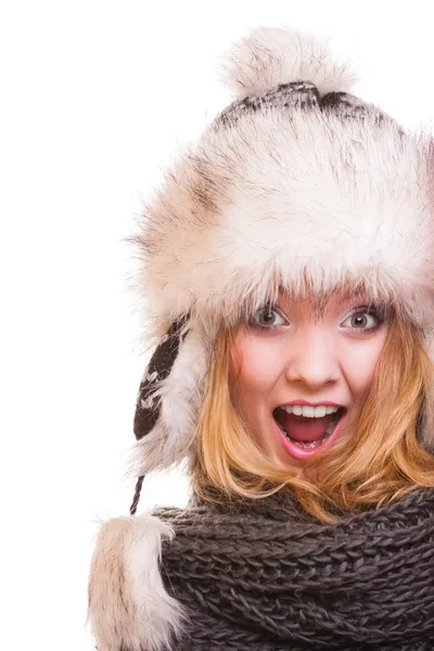 Girl in warm clothes posing — Stock Photo, Image