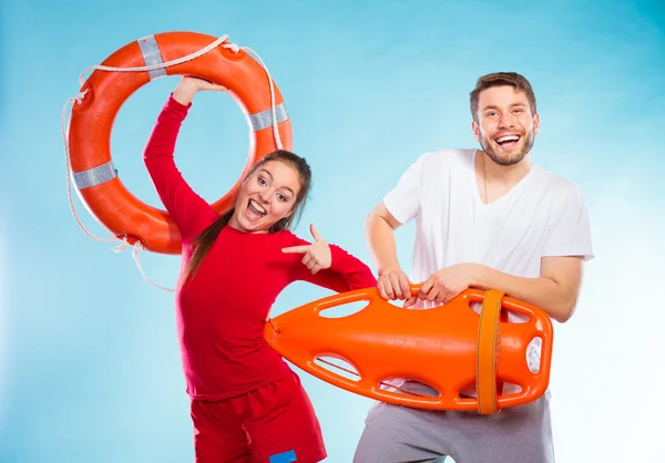 Lifeguards on duty with equipment — Stock Photo, Image