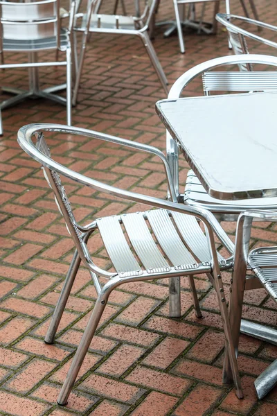 Restauracja z krzesła i stół — Zdjęcie stockowe