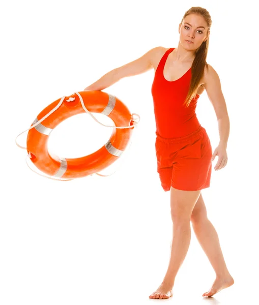 Mujer supervisando piscina — Foto de Stock