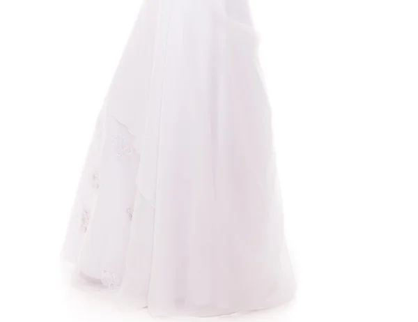 Невеста в белом платье стоя — стоковое фото