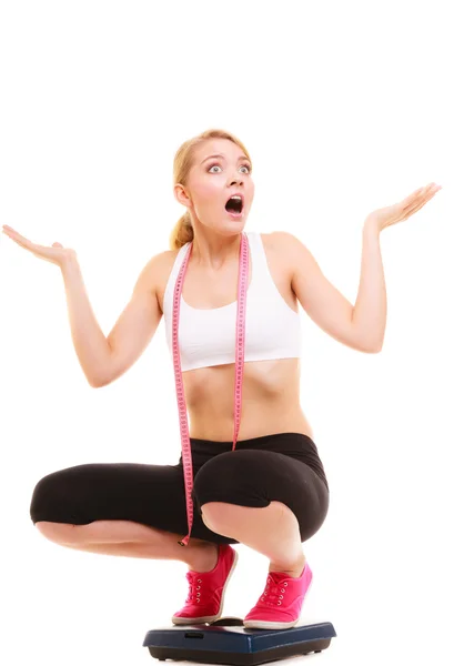 Woman can't lose weight — Stock Photo, Image