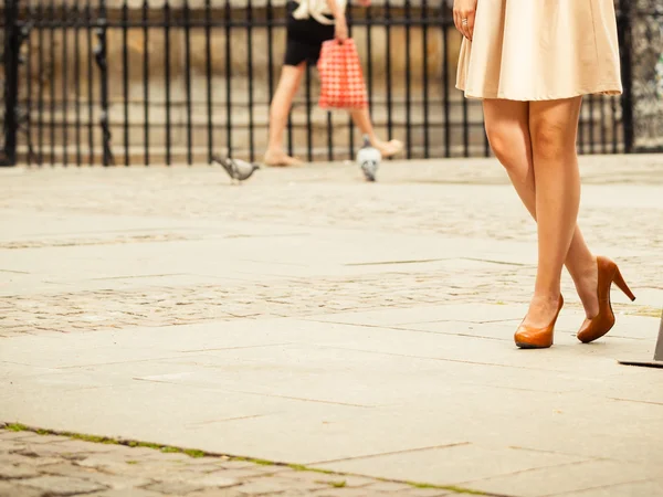 Female legs in stylish shoes — Stock Photo, Image