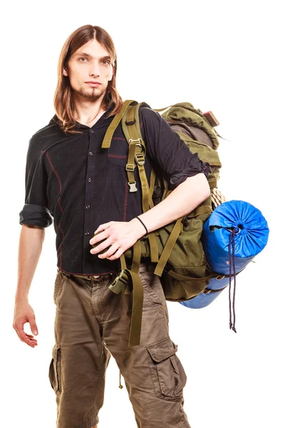 Turystyczny backpacker na wycieczkę — Zdjęcie stockowe