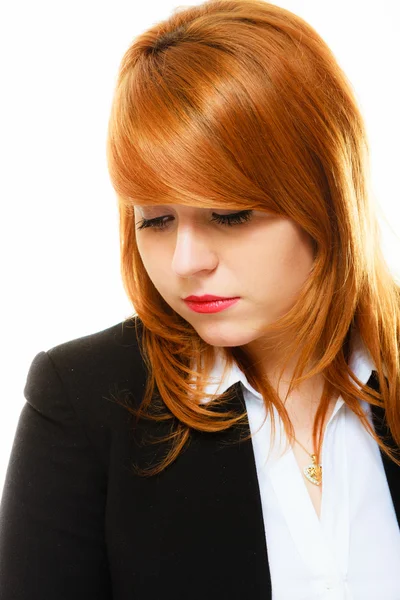 Mujer de negocios reflexiva mirando hacia abajo —  Fotos de Stock