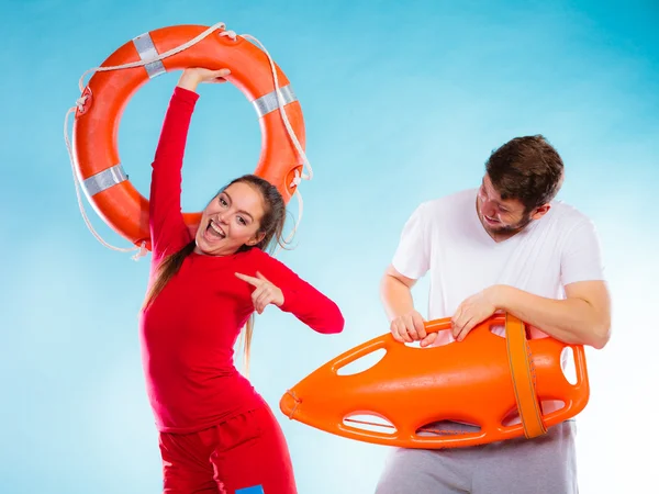 Lifeguard couple on duty — Stock Photo, Image