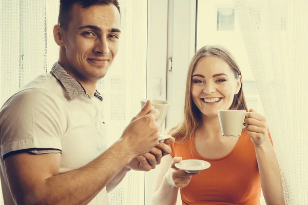 Couple drinking tea — Stock Photo, Image