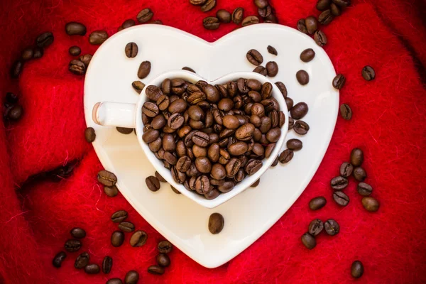 Heart shaped white cup — Stock Photo, Image