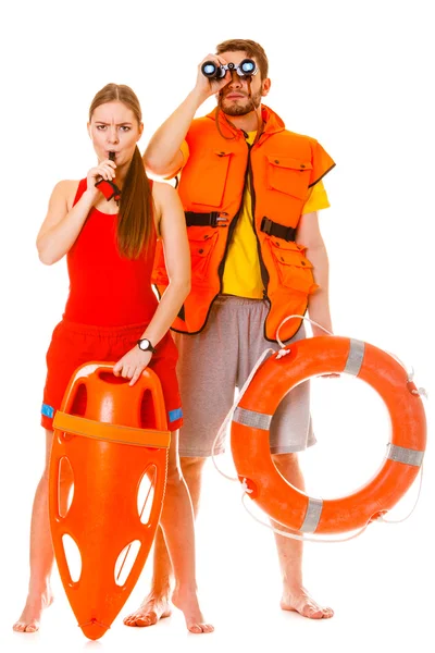 Мужчина и женщина, управляющие бассейном — стоковое фото