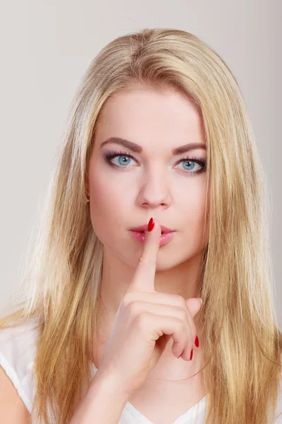 Woman asking for silence — Stock Photo, Image