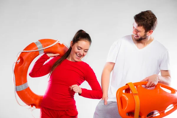 Lifeguard couple on duty — Stock Photo, Image