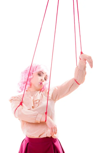 Marionette puppet on strings — Stock Photo, Image