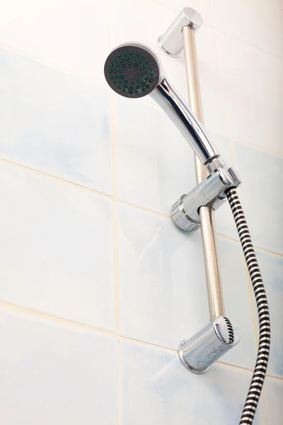 Closeup of shower head in bathroom. — 图库照片