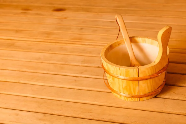 Sauna interior and accessories — Stock Photo, Image