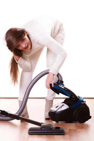 Woman vacuuming the house — Stock Photo, Image