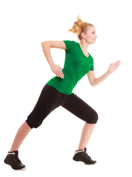 Desporto. Menina fitness flexível fazendo exercício de alongamento — Fotografia de Stock