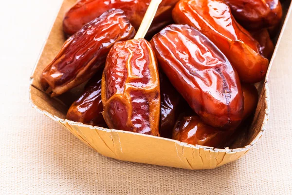 Closeup dried dates fruit — Stock Photo, Image