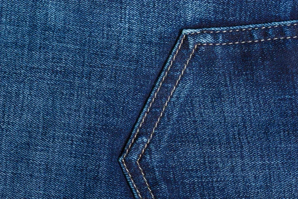 Detalhe close-up de bolso de ganga azul — Fotografia de Stock