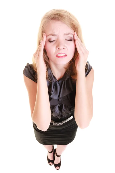 Kvinna som lider av smärta huvudet — Stockfoto