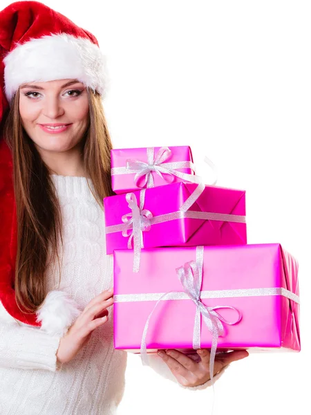 Mujer sosteniendo regalos — Foto de Stock