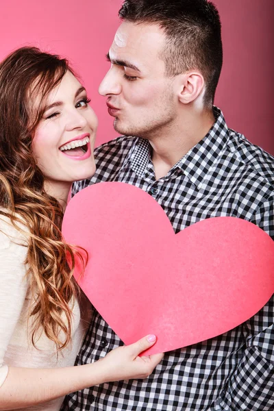 Man and happy blinking woman. Love concept. — Stock fotografie