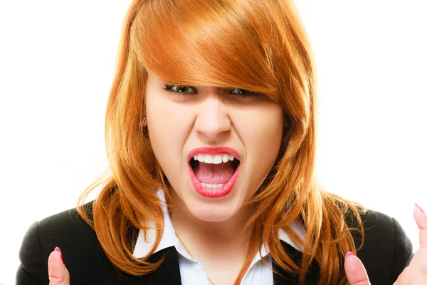 Angry furious woman screaming — Stock Photo, Image