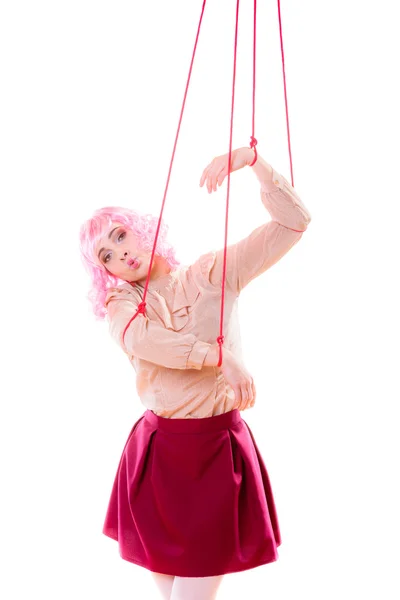 Mulher estilizada como marionete — Fotografia de Stock