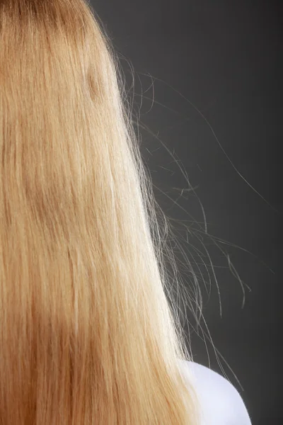 Closeup of woman with static blonde hair. — Stock Photo, Image