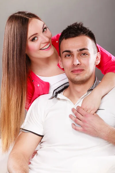 Portrait of smiling woman and man. Happy couple. — Stock Photo, Image