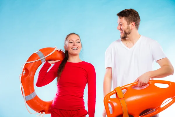 Lifeguards on duty with equipment — Stock Photo, Image