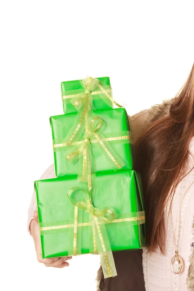Close-up van mens met vakken geschenken. Verjaardag — Stockfoto