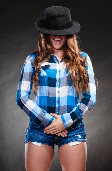 Portrait of gorgeous country woman girl. Fashion. — Stock Photo, Image