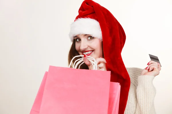 Mulher segurando sacos de compras — Fotografia de Stock